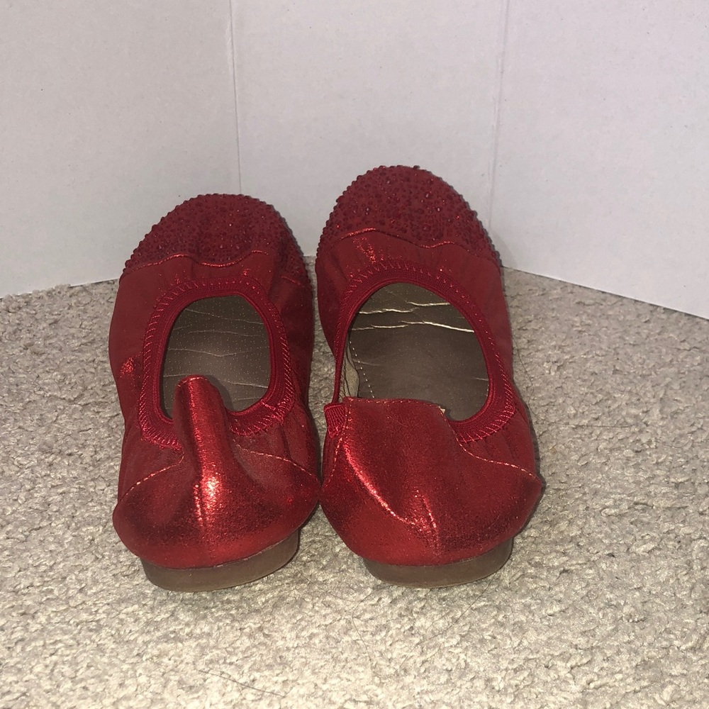 Dream Pairs Red Girls' Sparkle Ballet Flats - Picture 4 of 7